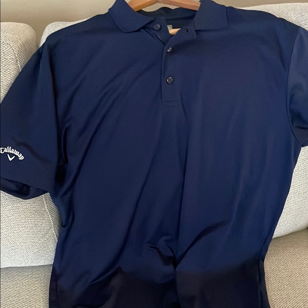 Callaway Blue Polo Shirt Performance Athletic Wear